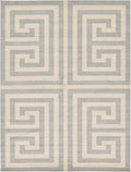 Unique Loom Athens Collection Classic Geometric Modern Border Design Area Rug (9' 0 x 12' 0 Rectangular, Gray/ Beige)