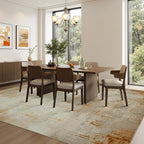 Joydeco 5x7 Area Rugs for Living Room, Washable Modern Abstract Non Slip Soft Rug, Low Pile Carpet for Bedroom, Dining Room, Home Office, Pet & Child Friendly, Light Brown & White&Beige