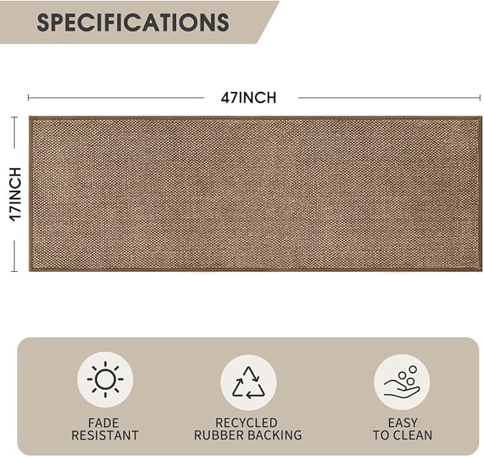 Artoid Mode Washable Kitchen Rugs and Mats Doormat Non Skid, Absorbent Rugs for Kitchen Floor Door Mat Kitchen Mats Front of Sink Hallway 17x47 Inch