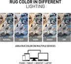 Rugshop Contemporary Gray-Blue Large Floral Non-Slip Area Rug 5' x 7' - Stylish Accent