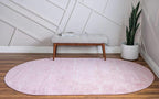 Unique Loom Trellis Frieze Collection Area Rug - Geometric (7' 10" x 10' Oval, Light Pink/ Ivory)