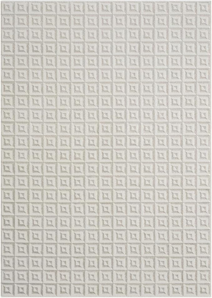 LUXE WEAVERS Geometric Greek Pattern Area Rug, Cream, 6'X9'