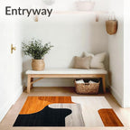 Flatwoven High Traffic Area Rug 8x10, Black Orange Abstract Geometric Shape, Non Slip, Stain Resistant, Washable Area Rugs for Living Room, Bedroom (Orange, 8x10)