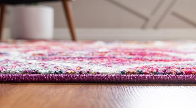 Rugs.com Lattice Frieze Collection Rug – 8' Square Multi Medium Rug Perfect for Living Rooms, Kitchens, Entryways
