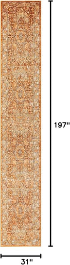 Unique Loom Isabella Collection Area Rug - Adjani (2' 7" x 16' 5" Runner, Rust Red/ Black)