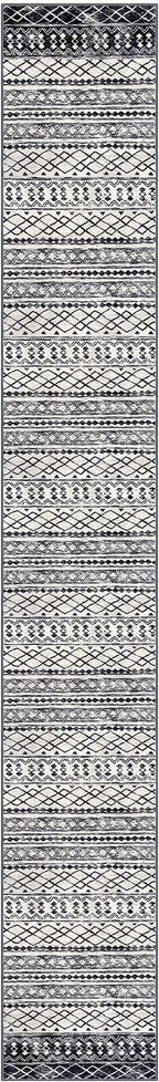 KUTA Moroccan Washable Runner Rug 2.6x18 Non-Slip Vintage Black Navy Blue Boho Hallway Kitchen Rugs Ultra Soft Geometric Floor Carpet Runners for Bedroom Stairway Living Room