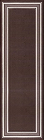 Beverly Rug Non Slip Area Rugs 2x7 Modern Bordered Non Skid Rubber Backing Soft Runner Rug for Living Dining Room Easy to Clean Non Shedding Kitchen Bedroom Indoor Carpet 2 x 7 Brown