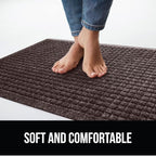 GORILLA GRIP Front Door Mat, Indoor Outdoor Ultra Absorbent HydroAbsorb Doormat, Absorbs Up to 1.7 Cups of Water, Stain and Fade Resistant, Rubber Backing Doormats, Captures Dirt, 29x17 Coffee