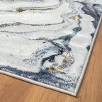 LUXE WEAVERS Marble Effect Abstract Blue 2x3 Area Rug