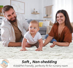 Beglad Fluffy Area Rugs 3 x 5 Feet, Modern Minimalist Style Shag Rugs, Non-Slip Indoor Carpet Soft Rugs for Bedroom, Living Room Cream White