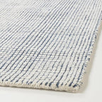 Hand-Tufted 100% Wool Pile Area Rug – Geometric Textured Grid Check Pattern – Thick and Durable Floor Carpet for Bedroom, Living Room, Kids Room, and Dining Area (Indigo Blue, 6' x 6')