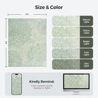 WITSHOCK 6x9 Washable Rug for Living Room,Modern Floral Distress Print Pattern Area Rugs,Stain Resistant with Non Slip Backing Carpet for Dining Room,Bedroom & Home Decor,Green/Light Green
