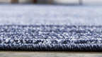 Rugs.com Angelica Collection Rug – 8 Ft Round Navy Blue Medium Rug Perfect for Kitchens, Dining Rooms