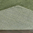 Hand Knotted Loom Wool ECO-Friendly Area Rugs - 6'x6', Octagon, Green Color, Solid Plain Design, High Pile Thick Handmade Anti Skid Area Rugs for Living Room, Bed Room (L00111)