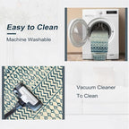 Moroccan Small Rug for Bedroom 2x4, Soft Non-Slip Indoor Door Mats for Entryway, Low-Pile Non-Shedding Blue Rug Vintage Rugs for Kitchen Bathroom Laundry Room