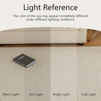 jxgzyy Beige Area Rug, 0.36'' Thick Low Pile Textured Rug, Modern Aesthetic Solid Carpet for High Traffic Area, Stain-Resistant Kitchen Rug with Non-Slip Backing, 5x7
