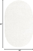 Unique Loom Davos Shag Collection Area Rug - Solid (5' 3" x 8' Oval, White/ Ivory)