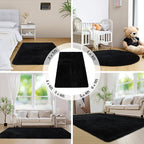 duduta Black Soft Fluffy Rug 4x6 ft, Shag Fuzzy Plush Rectangle Carpet for Bedroom Nursery Living Room Home Decor