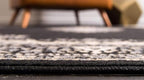 Unique Loom Reza Collection Traditional Persian Style Area Rug, 2 ft 7 in x 10 ft, Black/Beige