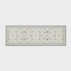 EVERGRACE Hallyway Area Runner Rugs 2x6, Boho Floral Faux Wool Indoor Outdoor Rugs, Washable Rugs for Bedroom Bathroom Living Room Kitchen, Low Pile Floor Mat Carpet for Home Decor, Cool Gray
