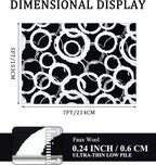 YIHOUSE Black Modern Geometric Area Rug 5x7, Black and White Rug with Abstract Circles,Non-Shedding Washable Rugs for Bedroom, Home Office and Small Living Room