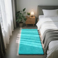 Teal Blue Rug Fluffy Rugs, 2x4 Teal Area Rugs for Bedroom, Soft Cute Baby Play Mat, Indoor Floor Carpet for Teen, Nursery, Preppy Dorm, Plush Aesthetic Bedside Rug