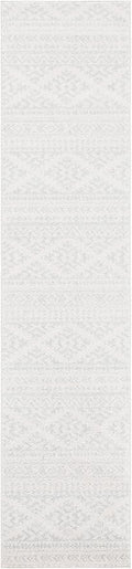 SAFAVIEH Tulum Collection Runner Rug - 2' x 21', Ivory & Light Grey, Moroccan Boho Tribal Design, Non-Shedding & Easy to Clean, Ideal for Living Room, Hallway, Foyer, Bedroom (TUL272G)