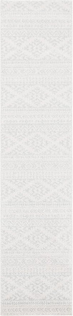SAFAVIEH Tulum Collection Runner Rug - 2' x 15', Ivory & Light Grey, Moroccan Boho Tribal Design, Non-Shedding & Easy to Clean, Ideal for Living Room, Hallway, Foyer, Bedroom (TUL272G)