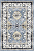 Dripex Vintage Collection Washable Area Rug - 2x3 Door Mat Small Entryway Rug Distressed Non-Slip Low-Pile Floor Carpet for Indoor Front Entrance Kitchen Bathroom Living Room Bedroom