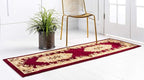 Unique Loom Versailles Collection Traditional Classic Floral Motif Area Rug (2' 2 x 6' 0 Runner, Burgundy/ Ivory)