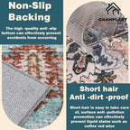 Washable Area Rug 9'x12' Retro Boho Design Non-Shedding Easy Care Ideal for High Traffic Areas in Living Room Bedroom Office Coffee Table Kitchen Large Carpet