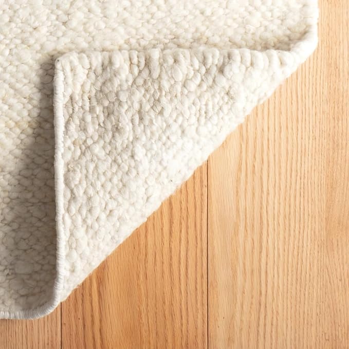 Dash & Albert Holmstead Ivory Handwoven Wool Rug, 3 X 5 Feet, Ivory Solid Pattern - Premium Luxury Hotel Quality Soft Breathable Hypoallergenic Machine Washable Easy Care All Season Comfortable