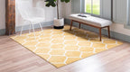 Rugs.com Lattice Frieze Collection Rug – 6' Square Yellow Medium Rug Perfect for Living Rooms, Kitchens, Entryways