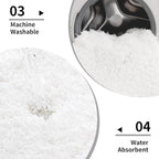 White Bathroom Rug 20x32 Non Slip Fluffy Bath Mat for Bathroom Floor Washable Plush Luxury Bath Rug for Tub Soft Shaggy Absorbent Shower Sink Mat