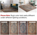 Keen Home Design 10x14 Rug - Machine Washable Area Rug with Non-Slip Backing, Ideal for Living Room, Dining Room, Bedroom - Vintage, Easy Clean, Durable, Low Pile Rug - (9'7" x 14')