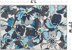 Rugshop Gray Large Floral Non-Slip Area Rug Fade Resistant for Hallway, Entryway and Kitchen, 2'7" x 4'