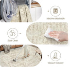 Area Rug 6x9, Washable Rugs, Stain Resistant Gray Area Rugs for Living Room Bedroom Dining Room, Vintage Farmhouse Rug Beige