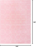 Unique Loom Trellis Frieze Collection Area Rug - Geometric (10' x 14' 1", Light Pink/ Ivory)