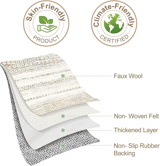 Nakagishi Area Rug 6x9 Living Room: Washable Boho Large Neutral Soft Farmhouse Rugs Stain Resistant Modern Indoor Floor Non-Slip Carpet for Bedroom Nursery Kids Playroom Office Dining Room- Colorful