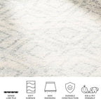 SAFAVIEH Adirondack Collection Accent Rug - 3' x 5', Ivory & Light Blue, Modern Distressed Design, Non-Shedding & Easy Care, Ideal for High Traffic Areas in Entryway, Living Room, Bedroom (ADR131T)
