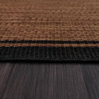 CAMILSON Indoor Outdoor Rug, 8x10 Bordered Nut Brown Black Modern Area Rugs for Indoor and Outdoor Patios, Kitchen and Hallway Mats, Washable Porch Deck Outside Carpet (Bordered Nut Brown, 8 x 10)