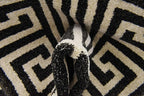 Unique Loom Athens Collection Classic Geometric Modern Border Design Area Rug (2' 0 x 6' 0 Runner, Black/ Beige)