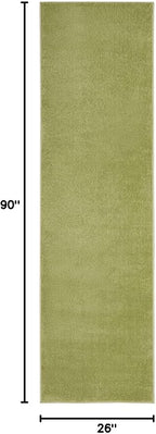 Nourison Home Nourison Essentials Green 2'2" x 7'6" Area Rug - Easy Clean, Non Shedding, Bed Room, Living Room, Dining Room, Kitchen (8' Runner)