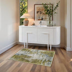 Entrance Rugs Indoor 2x3 Green Entry Rug Washable Abstract Small Area Rug Non-Slip Low Pile Throw Rugs for Entryway, Kitchen Floor, Front Door Indoor Door Mat, Bedroom Bedside