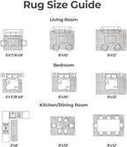 LIVEBOX Washable Area Rug 5x7 Large Boho Living Room Rug Vintage Grey Rugs for Bedroom, Lightweight Retro Carpet Floral Accent Rugs for Nursery Room High Traffic Area