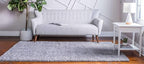 Unique Loom Davos Shag Collection Area Rug - Solid (6' 1" x 9' Rectangle, Sterling)
