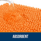 OLANLY Bathroom Rugs 30x20, Extra Soft Absorbent Chenille Bath Rugs, Rubber Backing Quick Dry, Machine Washable Bath Mats for Bathroom Floor, Tub and Shower, Home Decor Accessories, Orange