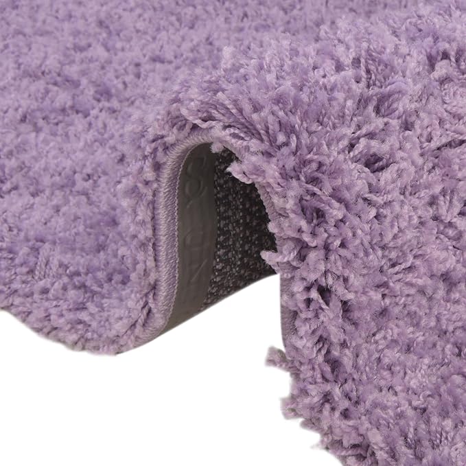Unique Loom Solid Shag Collection Area Rug (4' 1" x 6' 1" Rectangle, Lilac)
