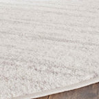 SAFAVIEH Adirondack Collection Area Rug - 8' Round, Ivory & Silver, Modern Ombre Design, Non Shedding & Easy to Clean, Ideal for Living Room, Bedroom, Office, Dining Space (ADR113B)