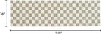 Revival Rugs Gambit 2'7"x9' Checkered Rug Machine Washable Runner Rug for Hallway Entryway - 100% Recycled Oeko-TEX Certified, Medium Pile, Green, Beige